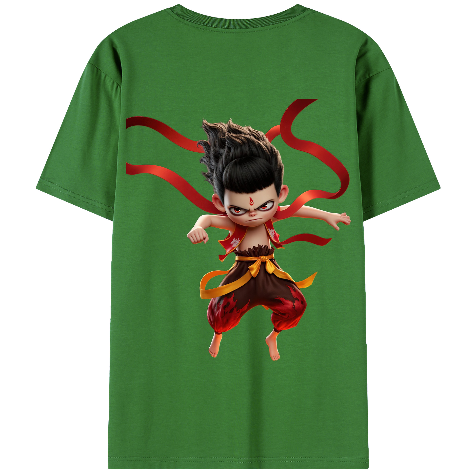 （画像用） Ne Zha 2 ナタ 魔童の大暴れ レディース半袖Tシャツ(バックプリント)